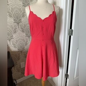 Mine Coral Button-Front Mini Dress